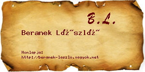 Beranek László névjegykártya
