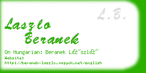 laszlo beranek business card